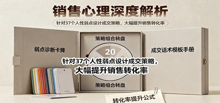 销售心理深度解析：针对37个人性弱点设计成交策略，大幅提升销售转化率！-摇钱树